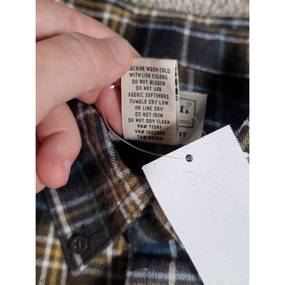 NWT LL Bean Scotch Plaid Flannel Shirt Medium Blue Brown Mens Traditional Fit - Picture 10 of 16